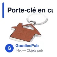 Porte-clé en cuir recyclé personnalisable avec logo - Jim - Miniature 5
