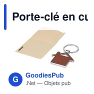 Porte-clé en cuir recyclé personnalisable avec logo - Jim - Miniature 6
