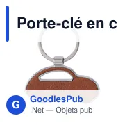 Porte-clé en cuir recyclé personnalisable avec logo - Joan - Miniature 1