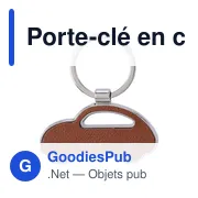 Porte-clé en cuir recyclé personnalisable avec logo - Joan - Miniature 2