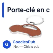 Porte-clé en cuir recyclé personnalisable avec logo - Joan - Miniature 5