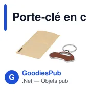 Porte-clé en cuir recyclé personnalisable avec logo - Joan - Miniature 7