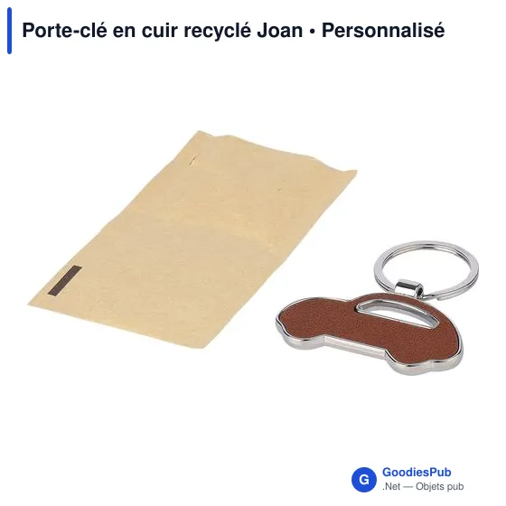 Porte-clé en cuir recyclé personnalisable avec logo - Joan - Image 7