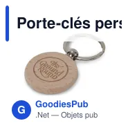 Porte-clés personnalisable rond en bois de bouleau Ø 40 mm avec logo - Birch Round - Miniature 1