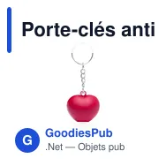Porte-clés antistress personnalisable en forme de cœur avec logo - Miniature 1