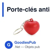 Porte-clés antistress personnalisable en forme de cœur avec logo - Miniature 2