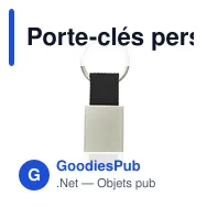 Porte-clés personnalisable avec badge en métal - Prestonavec logo - Miniature 4