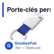 Porte-clés personnalisable avec badge en métal - Prestonavec logo - Miniature 5