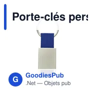 Porte-clés personnalisable avec badge en métal - Prestonavec logo - Miniature 6