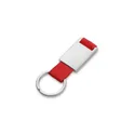 Variante rouge - Porte-clés personnalisable avec badge en métal - Prestonavec logo