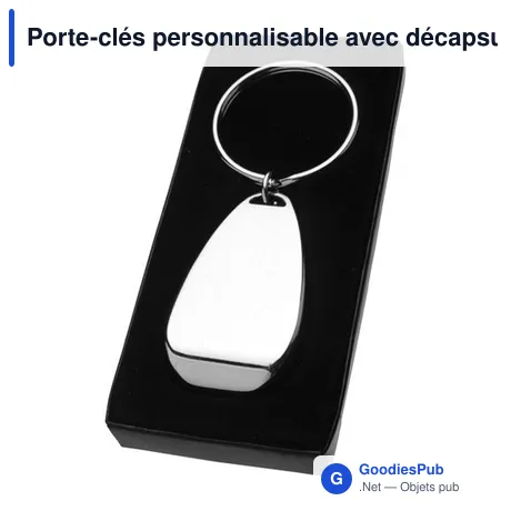 Porte-clés personnalisable avec décapsuleur Alma - logo possible