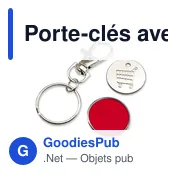 Porte-clés personnalisable avec jeton chariot pour logo - Miniature 1
