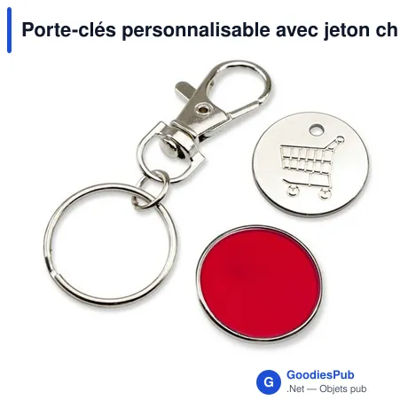 Porte-clés personnalisable avec jeton chariot pour logo