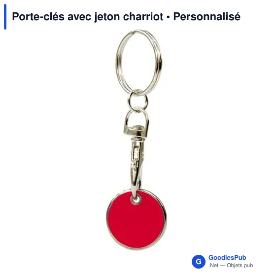 Porte-clés personnalisable avec jeton chariot pour logo - Image 2