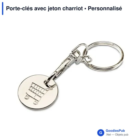 Porte-clés personnalisable avec jeton chariot pour logo - Image 11