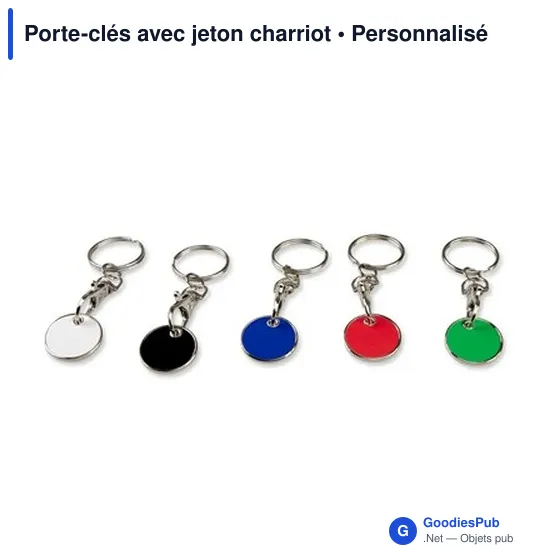 Porte-clés personnalisable avec jeton chariot pour logo - Image 12
