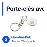 Porte-clés personnalisable avec jeton chariot pour logo - Miniature 3