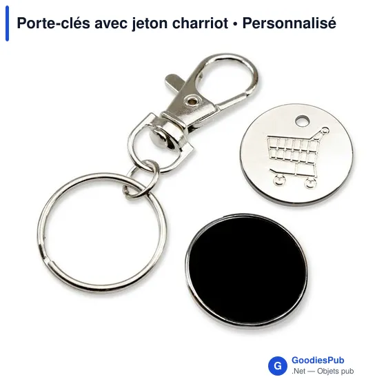 Porte-clés personnalisable avec jeton chariot pour logo - Image 7