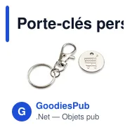 Porte-clés personnalisable avec jeton chariot pour logo - Miniature 9