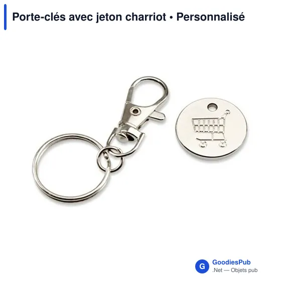 Porte-clés personnalisable avec jeton chariot pour logo - Image 9