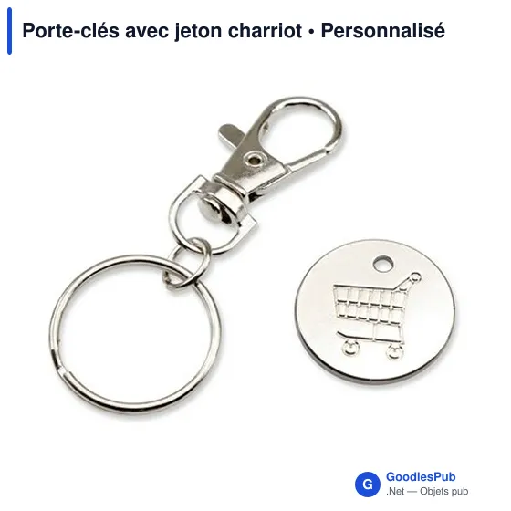 Porte-clés personnalisable avec jeton chariot pour logo - Image 10