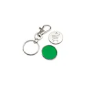 Variante vert - Porte-clés personnalisable avec jeton chariot pour logo
