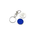 Variante bleu marine - Porte-clés personnalisable avec jeton chariot pour logo