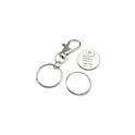 Variante blanc - Porte-clés personnalisable avec jeton chariot pour logo