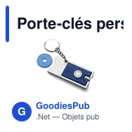 Porte-clés personnalisable avec jeton chariot et LED - Idéal pour votre logo - Miniature 1