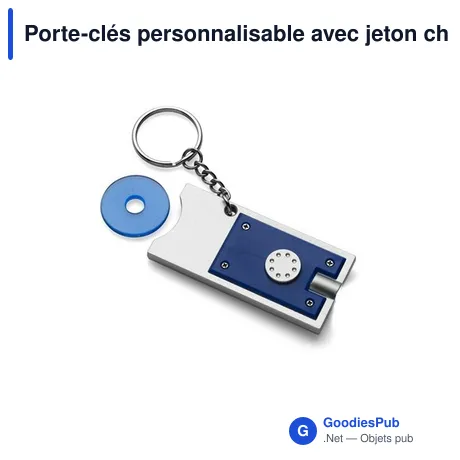 Porte-clés personnalisable avec jeton chariot et LED - Idéal pour votre logo
