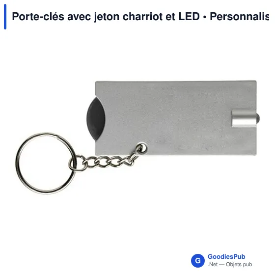 Porte-clés personnalisable avec jeton chariot et LED - Idéal pour votre logo - Image 12