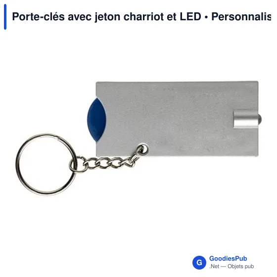 Porte-clés personnalisable avec jeton chariot et LED - Idéal pour votre logo - Image 4