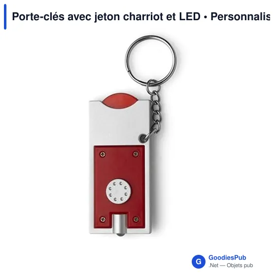 Porte-clés personnalisable avec jeton chariot et LED - Idéal pour votre logo - Image 8