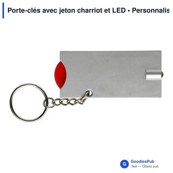 Porte-clés personnalisable avec jeton chariot et LED - Idéal pour votre logo - Image 9