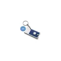 Variante bleu marine - Porte-clés personnalisable avec jeton chariot et LED - Idéal pour votre logo