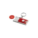 Variante rouge - Porte-clés personnalisable avec jeton chariot et LED - Idéal pour votre logo