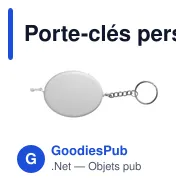 Porte-clés personnalisable avec mètre ruban Lorena - Logo inclus - Miniature 1