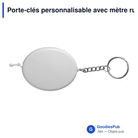 Porte-clés personnalisable avec mètre ruban Lorena - Logo inclus