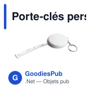 Porte-clés personnalisable avec mètre ruban Lorena - Logo inclus - Miniature 2