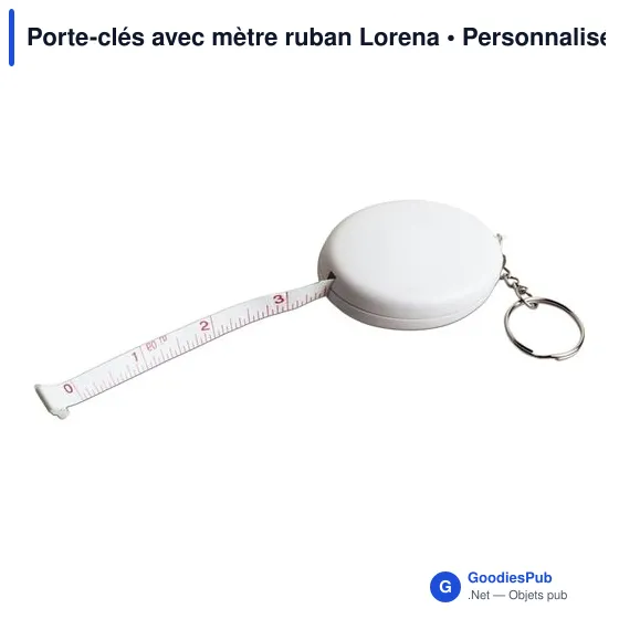 Porte-clés personnalisable avec mètre ruban Lorena - Logo inclus - Image 2