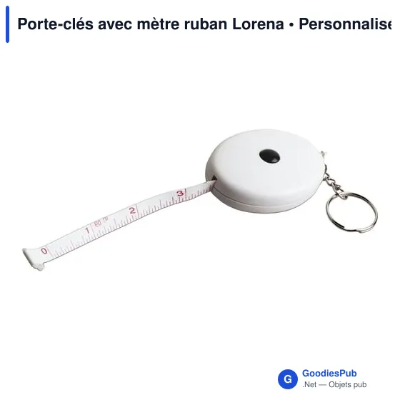 Porte-clés personnalisable avec mètre ruban Lorena - Logo inclus - Image 3