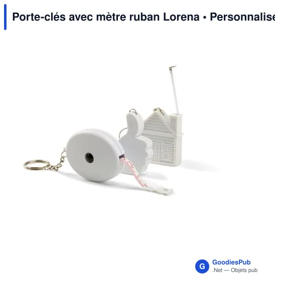 Porte-clés personnalisable avec mètre ruban Lorena - Logo inclus - Image 4