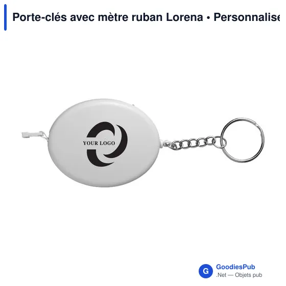 Porte-clés personnalisable avec mètre ruban Lorena - Logo inclus - Image 5