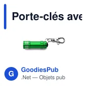 Porte-clés lumineux personnalisable avec logo - 3 LED - Miniature 4