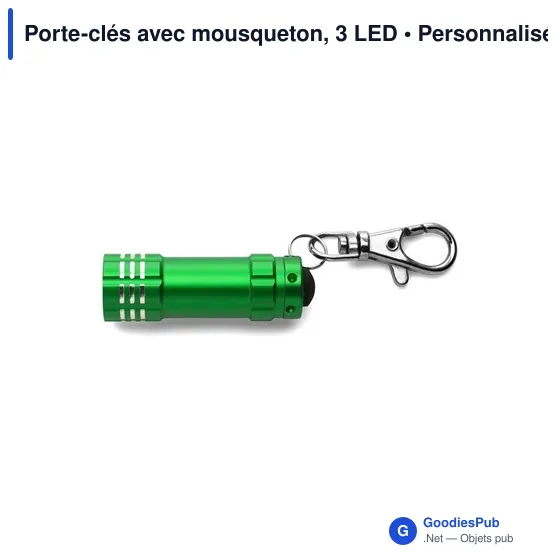 Porte-clés lumineux personnalisable avec logo - 3 LED - Image 4