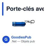 Porte-clés lumineux personnalisable avec logo - 3 LED - Miniature 7