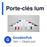 Porte-clés lumineux personnalisable avec logo - 3 LED - Miniature 9