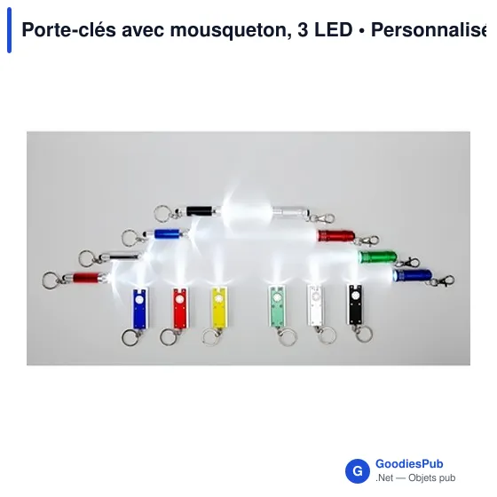 Porte-clés lumineux personnalisable avec logo - 3 LED - Image 9