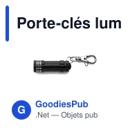 Porte-clés lumineux personnalisable avec logo - 3 LED - Miniature 10