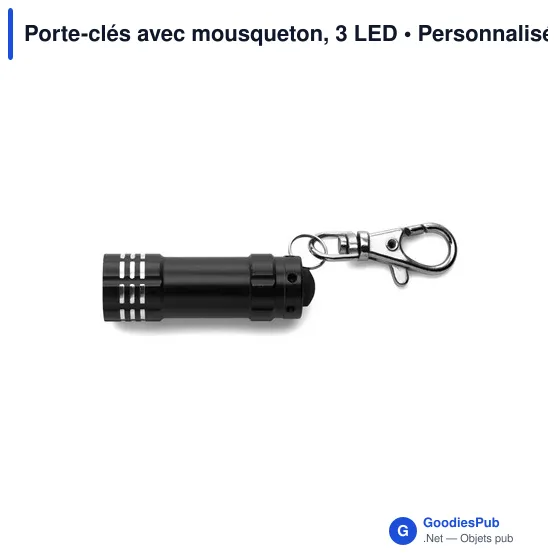 Porte-clés lumineux personnalisable avec logo - 3 LED - Image 10